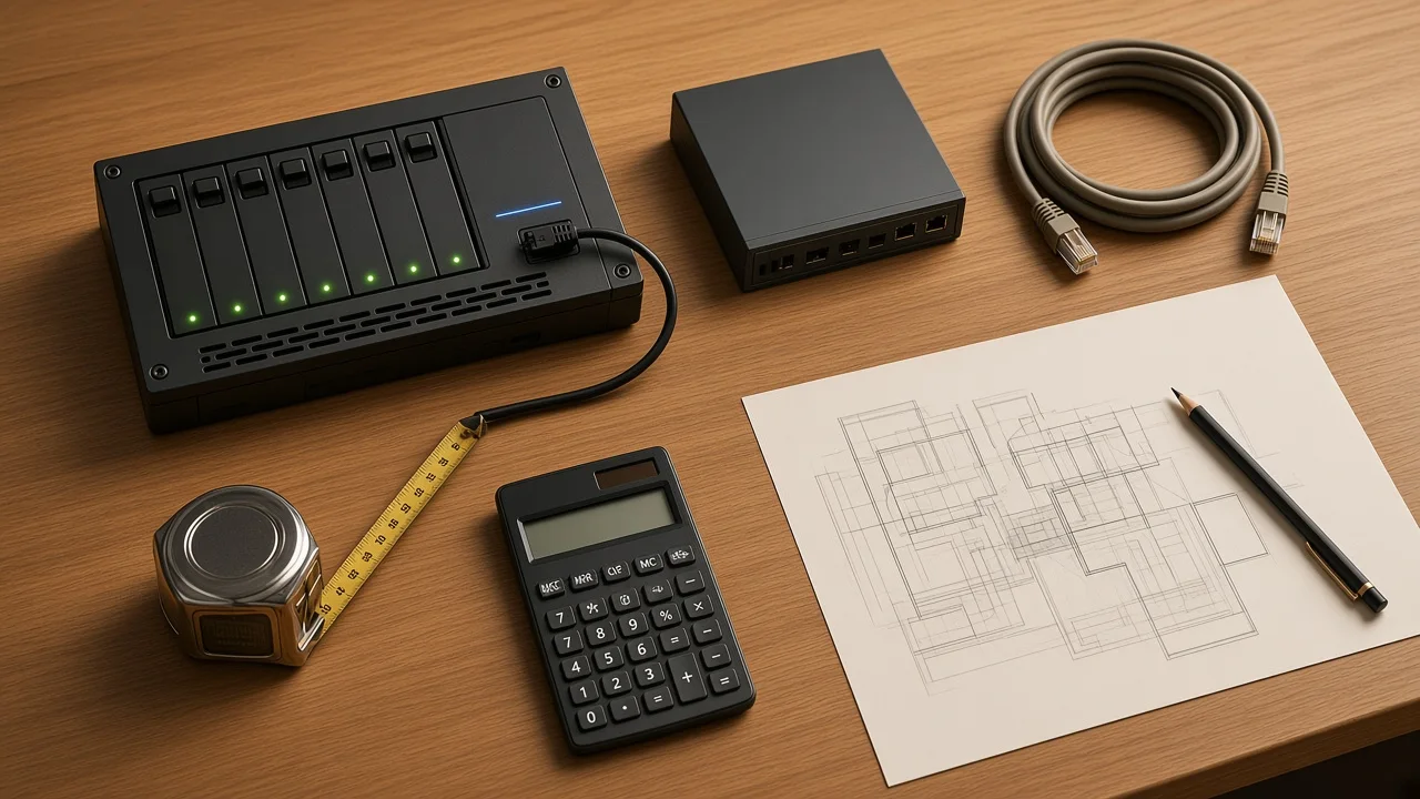 Switch, Meter und Rechner auf der Werkbank: PoE-Budget zählen